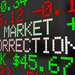 Market Correction Stock Prices Fall Ticker Adjustment Illustration